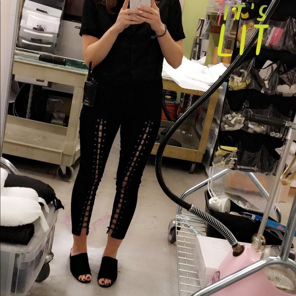 Topshop lace up the front high rise Jamie jeans - Picture 2 of 2